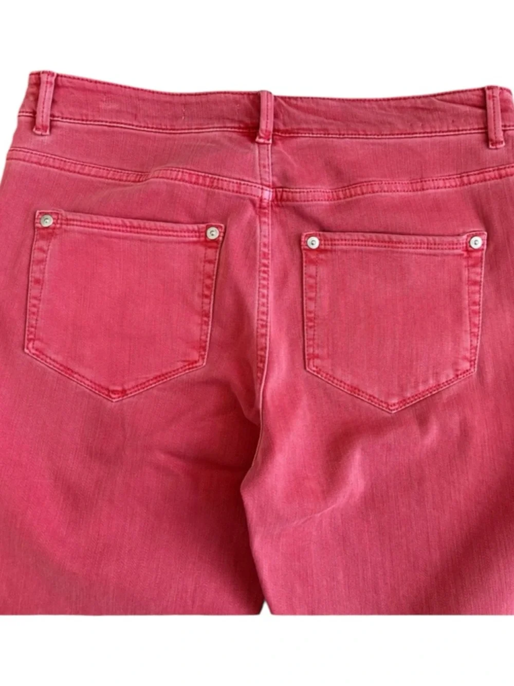 J. Jill Denim Authentic Fit Cropped Jeans Women’s 4 Coral Pink Stretch Cuff
